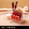 Caja Compartimentada para Brochas de Tiza, Caja de Almacenamiento para Cosméticos, Organizador de Brochas de Maquillaje y Labiales, Almacenamiento Acrílico Transparente para Escritorio