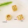 Contas Separadoras Ocas de Cobre Dourado de Alta Retenção de Cor, Contas da Sorte de Moeda, Contas para Fio, Peças Separadoras para Fabricação de Joias DIY