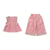 Conjunto sin mangas para niña Verano 2026 Nueva Moda Infantil Super Lindo Conjunto de Verano para Niños Pequeños, Conjunto Ligero de Dos Piezas