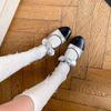 2025 ~ Estilo Primavera Estilo Fragante Pequeño Lazo Zapatos de Boca Baja Zapatos de Mujer Estilo Francés Retro Planos Mary Jane Zapatos Pequeños de Cuero