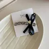 Pinza para el pelo de lazo con pedrería, moderna y elegante, Pinza lateral de alta gama para flequillo, Accesorio brillante para el cabello para mujer