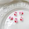 Coolomi joyería para uñas libro rojo pequeño popular lindo perrito de jade caricatura resina taladro de uñas tridimensional Accesorios Venta al por mayor