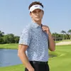 Pgm Golf Camiseta de Verano para Hombre de Manga Corta Polo Estampado Suave Absorbente de Humedad Secado Rápido Alta Elasticidad Top Deportivo
