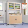 Gabinete Médico Occidental con Lavabo, Mesa Dispensadora y Gabinete para Medicamentos con Acabado de Madera Impresa por Transferencia para Clínicas y Consultorios Médicos Escolares
