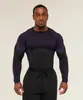 Camiseta de entrenamiento atlético GYM ONYX5 para hombre, manga larga, secado rápido, transpirable, elástica, cuello redondo, manga corta, ajuste ceñido