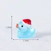 Paisagem em miniatura, pato fofo com chapéu de Natal brilhante, esfera de cristal para jardinagem, ornamentos decorativos, miniaturas de mesa