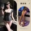 Yetingxiang sexy escote en V profundo cadena de diamantes transparente hueco lencería erótica espalda descubierta vestido para club