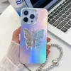 Funda para Teléfono Móvil con Soporte de Mariposa Láser Electrochapado para Apple 15PROMAX Tendencia 14PRO Personalidad 14 Pulsera 13