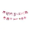 Decoração de Festa de Aniversário Infantil Transfronteiriça Banners de Desenho Animado Decoração de Cena Decorações de Feliz Aniversário Adereços para Fotos Atacado
