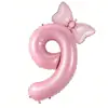 Decoración de Globo Digital con Lazo Rosa Atmósfera de Cumpleaños para Niña Accesorios para Fotos Decoración de Fiesta de Primer Cumpleaños de Bebé