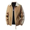 Chaqueta cruzada para hombre de talla grande para primavera y otoño, top de moda holgado con cuello de solapa, abrigo casual americano de corte amplio