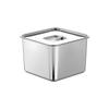 Tazón cuadrado multiusos de acero inoxidable para mermelada con tapa Tazón cuadrado comercial caja de condimentos de cocina cubo para salsa caja de condimentos caja de condimentos
