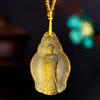 Collar Vintage Estilo Étnico Verde Madre Maestro de la Medicina Templo de Buda Vínculo Amitabha Cadena Larga de Lana Colgante Manjusri