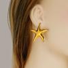 Pendientes de estrella de mar de acero inoxidable 304 estilo hip hop europeo y americano, pendientes de nicho para mujer, pendientes de diseño avanzado de metal de 18 quilates.