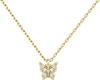 Colar de borboleta em prata de lei S925 feminino com zircônia incrustada banhado a ouro 14K europeu e americano venda quente nicho Amazon venda quente novo