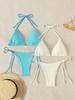 2025 Europa y Estados Unidos comercio exterior transfronterizo Amazon tendencia estampado cuello halter sexy bikini dividido encaje aguas termales