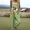 Modernos petos con estampado digital de estilo europeo y americano, a las niñas les encantan los tirantes estampados con patrones, transfronterizos europeos y americanos