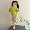 Conjunto de Niña 2026 Verano Nuevo Niños Manga Corta Pantalones Anti-Mosquitos Ropa de Verano Elegante Bebé Dos Piezas Ropa Delgada