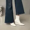 Primer Encuentro con Ji Po: Nueva Colección Otoño/Invierno 2026, Botines Estilo Francés Delgado para Mujer, Puntiagudos, de Piel Suave, con Tacón Alto Adelgazante