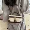 Bolsa de mão color blocking de nicho estilo coreano para mulheres, nova tendência 2026 moda luxo leve bolsa pequena quadrada de ombro e transversal