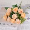 Explosiones transfronterizas al por mayor simulación de flores ramo de boda rosa con flores pequeñas arreglos florales adornos rosa de alta calidad
