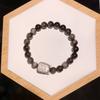 Pulsera de Obsidiana Plateada Natural para Hombres y Mujeres, Pulsera para Parejas, Joyería de Moda, Cabeza de Gato Coreano Gato