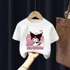 Camisa Curta de Algodão Puro com Estampa de Desenho Animado para Meninas - Verão 2026 - Camiseta Curta Estampada Tendência para Bebês