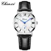 Relojes de Pareja, Elegantes Relojes de Cuarzo para Mujer, Esfera Redonda Correas de Cuero, Relojes para Hombre, Venta al por Mayor Transfronteriza