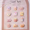 Brinquedo de Comida Fofo Pão de Leite Biscoito Desenho Animado Joias para Unhas Resina Acessórios de Montagem de Unhas Estéreo Brincos DIY