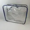 Bolsa Transparente de PVC con Refuerzo de Alambre, Bolsa para Guardar Cojines de Textiles para el Hogar, Colchas, Mantas, Bolsa de Mano de Plástico Tridimensional con Cierre
