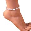 Nuevo tobillera de playa de verano más vendida simple moda pedrería todo-partido en forma de corazón accesorios para el pie tobillera femenina 06