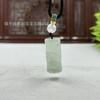 Colgante Tianshan Verde Amuleto de la Paz Jade de Seda Dorada de Xinjiang Blanco con Vetas Verdes Hebilla de la Paz Color Jadeíta con Vetas de Flores Colgante de Jade