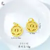 Collar con Carácter de Fortuna Estilo Chino para Mujer, Colgante Pequeño Marca Fuji, Chapado en Oro de Arena Vietnamita Joyería de Nicho de Alta Gama al por Mayor