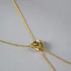 Diseño de Nicho Japonés y Coreano Exquisito Minimalista Forma Irregular de Flor Cadena Ajustable Deslizante Borla de Pedrería Collar Personalizado Cadena en Forma de Y
