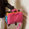 Bolsa de viaje para camping al aire libre, bolso de mano estilo montaña, gran capacidad, diseño color block, adecuada para salidas de primavera, natación y uso en el gimnasio, bolsa de almacenamiento