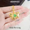 Collar de Caballo de Oro de Arena Vietnamita Más Vendido, Colgante de Caballo del Zodiaco de Cobre Chapado en Oro Vintage con Circonita, Suministro de Joyería de Caballo Tang Chino