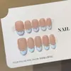 QianfanBlue Vacaciones Francesas Estilo Vacaciones Suave Ojo de Gato Boutique Hecho a Mano Portátil Pegatinas de Uñas Artísticas Uñas Postizas