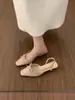 Sandalias cerradas de tacón bajo estilo francés Chuyuji para mujer, calzado de verano para exteriores, nuevo modelo 2026, zapatos de mujer con retazos de lazo suave