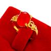 Atacado de joias de ouro areia do Vietnã incrustadas com zircônia jade malaia banhado a ouro anel aberto feminino fabricantes fornecimento direto anel de zircônia