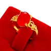 Joias Banheadas a Ouro Vietnamitas Atacado, Anel Aberto Banheados a Ouro com Zircônia e Jade Malaio para Mulheres, Fornecimento Direto do Fabricante, Anel de Zircônia
