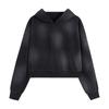Sudadera con capucha corta casual nueva de otoño e invierno estilo europeo y americano para mujer, lavada, vieja, retro, sexy, top transfronterizo de 400g