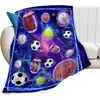 Manta Suave de Franela con Temática Deportiva, Tamaño Mediano, Adecuada para el Hogar, Regalo, Decoración y Uso Múltiple