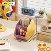 Caja de Almacenamiento de Escritorio, Estante Organizador de Artículos Varios para Escritorio, Caja de Almacenamiento para Labiales y Cosméticos, Caja Organizadora con Compartimentos para Papelería de Estudiante