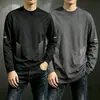 Camiseta Casual de Manga Larga con Cuello Redondo y Color Sólido para Hombre Otoño 2026 Marca Trendy Holgada En Stock