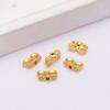 Conservación del Color Oro Antiguo Zircón Micro Verde Fila Doble Tres Filas Espaciador de Perlas Cuentas Accesorios con Cuentas para Pulsera Collar DIY