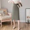 Falda de Longitud Media Estilo Nuevo Primavera y Verano 2026, Falda Profesional, Falda de Línea A de Cintura Alta, Falda Lápiz de Color Sólido, Falda para Ir al Trabajo