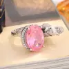 Anillo de Diseño de Lujo con Piedras Preciosas de Colores para Mujer, Anillo de Ardilla con Gema Tipo Cubo de Azúcar Santa María, Recomendado en Xiaohongshu Transfronterizo