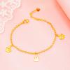 Tobillera de Imitación de Oro de 18K de Lujo Ligero Estilo Japonés y Coreano Joyería de Verano para Mujer Moda Estilo Coreano Tobillera Dorada de Arena Dongdaemun Joyería