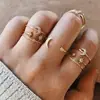 Anillo de Estrella y Luna Nuevo Cruzado Anillo de Hoja de Corazón Set de 10 Piezas Anillo Conjunto Anillo Creativo Retro para Mujer Venta al por Mayor