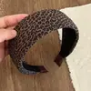 Diadema clásica con estampado de leopardo, diadema de tela ancha y gruesa, realza la forma de la cabeza, adecuada para salir, accesorio de pelo vintage para mujer
